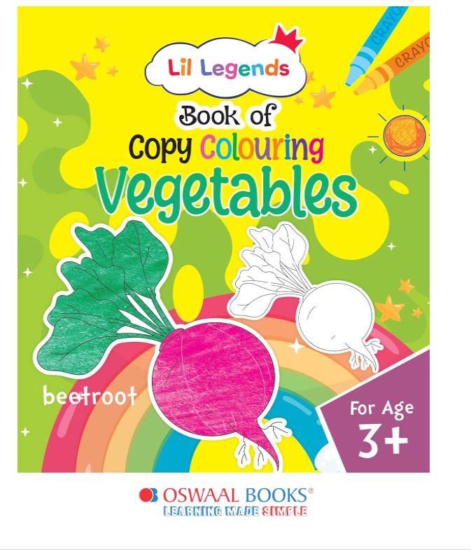 Oswaal Lil Legends Book of Copy Colouring for kids,To Learn About Vegetables, Age 3 +